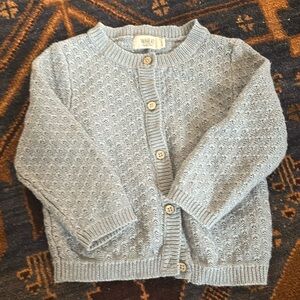 Wheat blue cotton knit cardigan 12 months